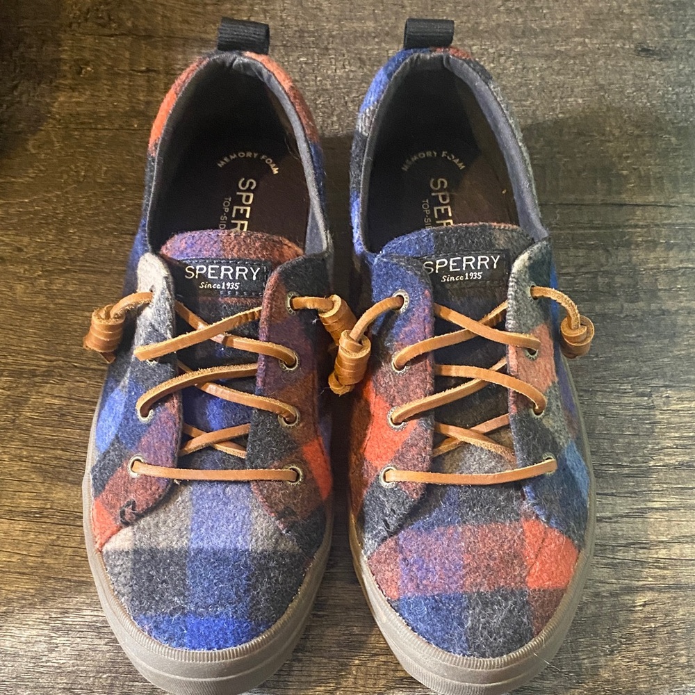 Sperry Multicolor Plaid Sneakers - Blue, Red, Gray